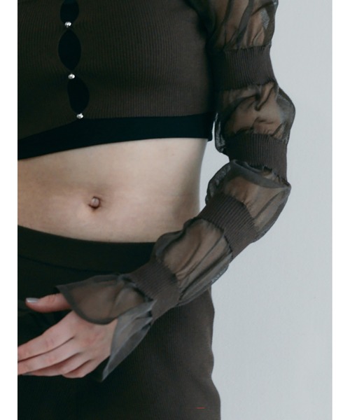 ニット セーター Sheer Rib Cropped Top レディース SORIN ニット セーター Sheer Rib Cropped Top レディース
