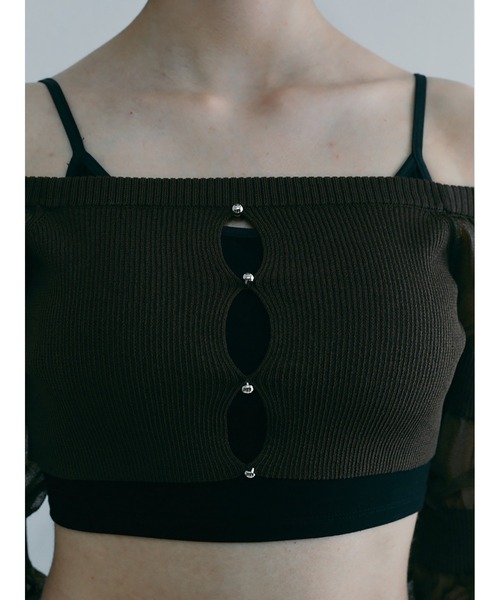ニット セーター Sheer Rib Cropped Top レディース SORIN ニット セーター Sheer Rib Cropped Top レディース