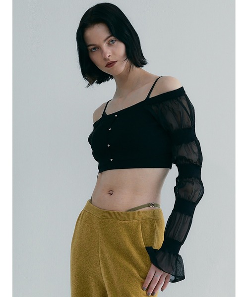 ニット セーター Sheer Rib Cropped Top レディース SORIN ニット セーター Sheer Rib Cropped Top レディース