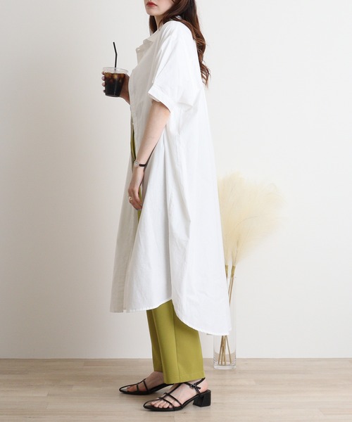 MARNIコットンポプリン ミディシャツワンピース MARNI コットンポプリン ミ二シャツワンピース プリーツ入り