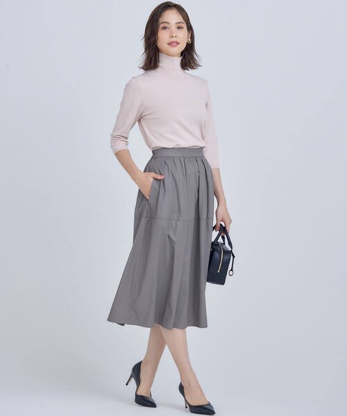 組曲（KUMIKYOKU） スカート レザーライクライト タックギャザー