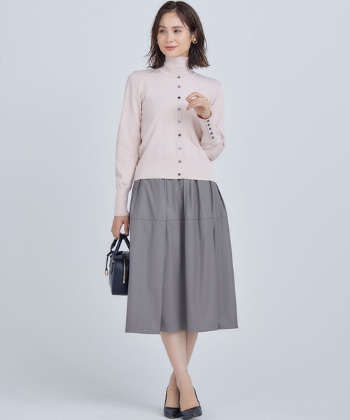 組曲（KUMIKYOKU） スカート レザーライクライト タックギャザー