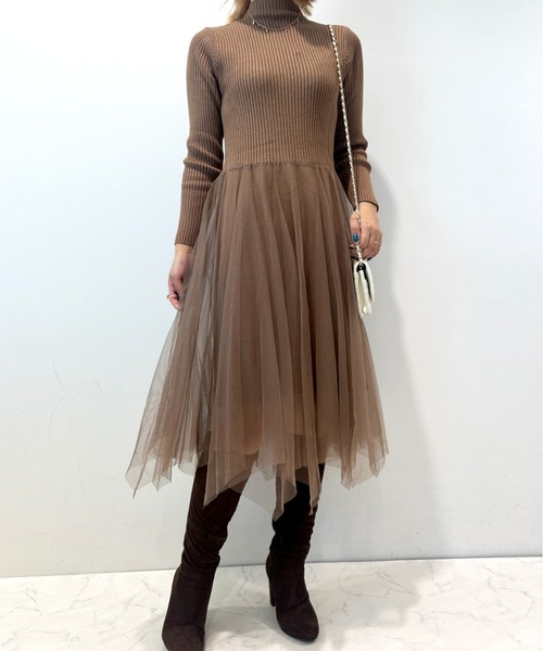 CECIL McBEE（セシルマクビー） ワンピース チュールドッキング