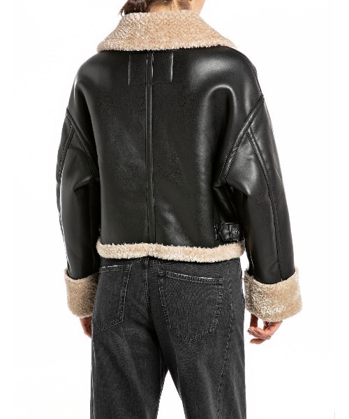 REPLAY（リプレイ） レザージャケット ライダース フェイクファー