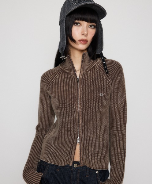 LAGUA GEM（ラグアジェム） ニット セーター METAL MOTIF ZIP ニット