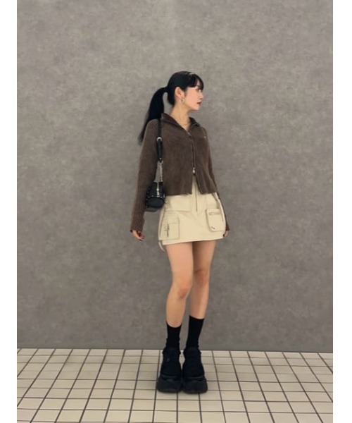 LAGUA GEM（ラグアジェム） ニット セーター METAL MOTIF ZIP ニット