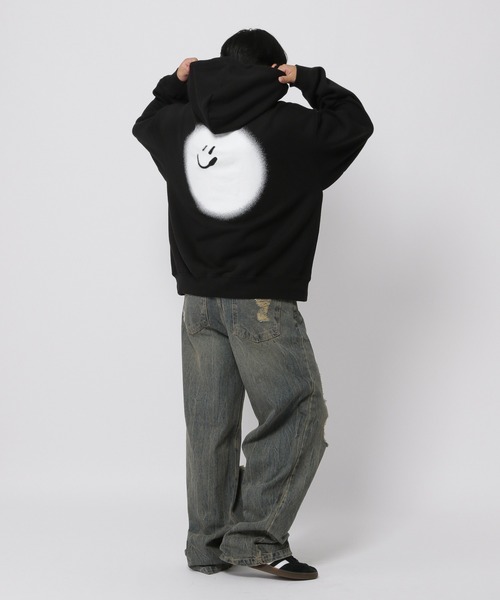 パーカー 「UNISEX」ISTKUNST／スマイルボールフーディー（ウラケ） レディース メンズ ISTKUNST パーカー 「UNISEX」ISTKUNST／スマイルボール