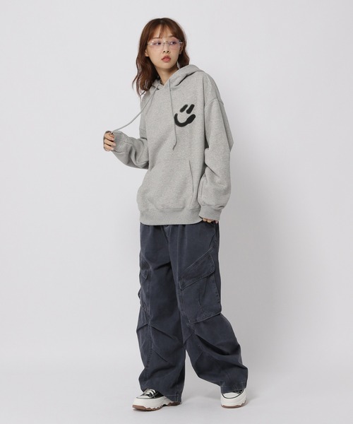 パーカー 「UNISEX」ISTKUNST／スマイルボールフーディー（ウラケ） レディース メンズ ISTKUNST パーカー 「UNISEX」ISTKUNST／スマイルボール