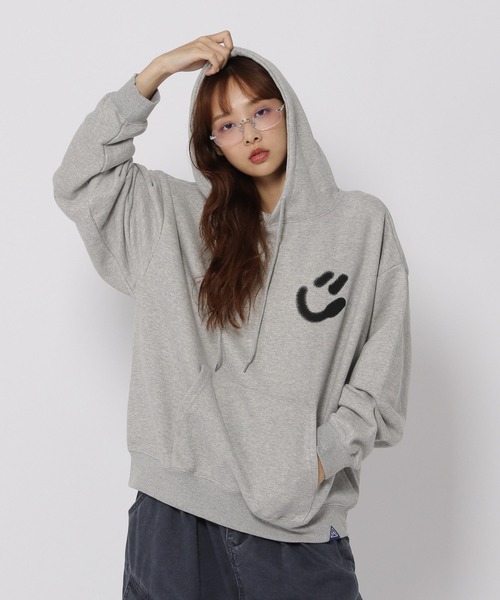パーカー 「UNISEX」ISTKUNST／スマイルボールフーディー（ウラケ） レディース メンズ ISTKUNST パーカー 「UNISEX」ISTKUNST／スマイルボール
