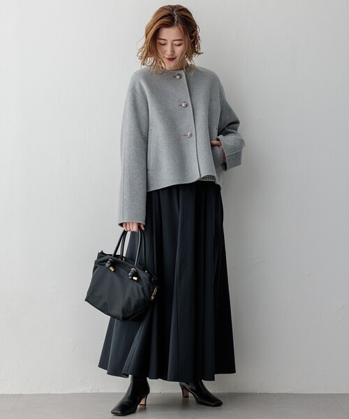 23区 スカート 「洗える」ストレッチタイプライター フレア