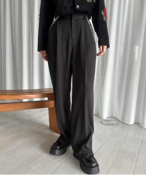 パンツ UND BIJOU SUSPENDER PANTS レディースの画像