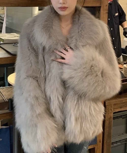 Ameri（アメリ）の「HOOD REVERSIBLE FAKE FUR COAT（ムートンコート