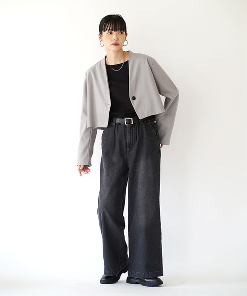 e-zakkamania stores ジャケット ノーカラージャケット ノーカラー