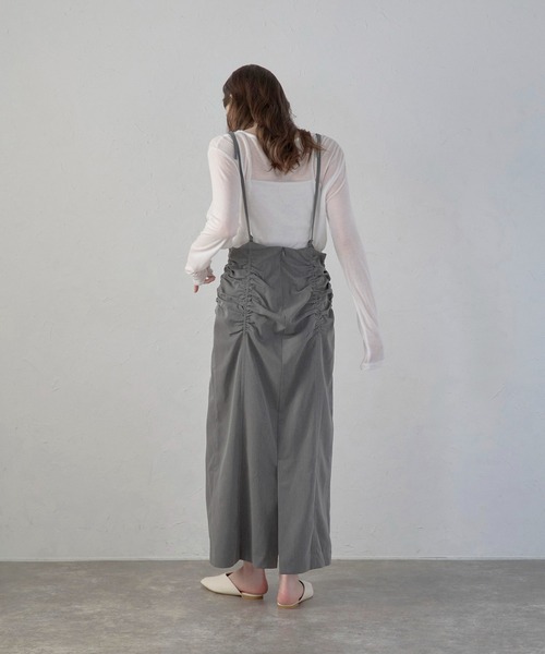 スカート 「MINERTE」shirring suspender skirt / シャーリングサスペンダースカート | MINERTE | 14