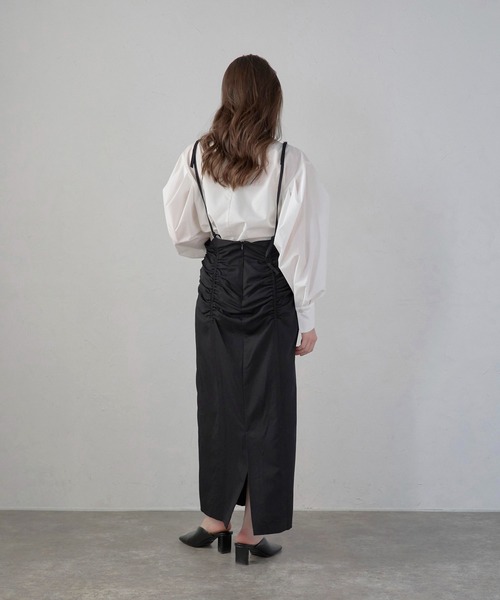 スカート 「MINERTE」shirring suspender skirt / シャーリングサスペンダースカート | MINERTE | 06