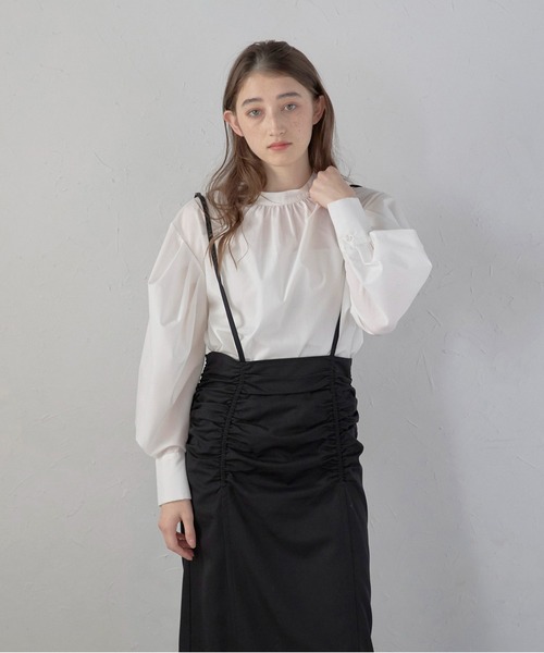 スカート 「MINERTE」shirring suspender skirt / シャーリングサスペンダースカート | MINERTE | 08