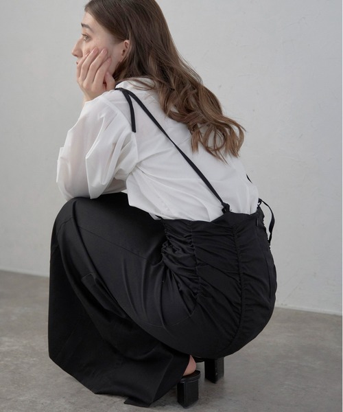 スカート 「MINERTE」shirring suspender skirt / シャーリングサスペンダースカート | MINERTE | 10