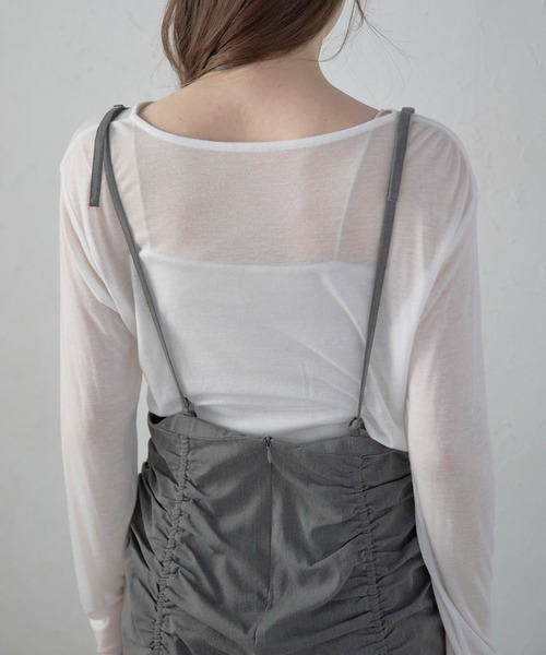 スカート 「MINERTE」shirring suspender skirt / シャーリングサスペンダースカート | MINERTE | 19