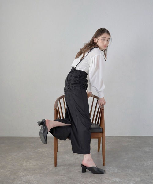 スカート 「MINERTE」shirring suspender skirt / シャーリングサスペンダースカート | MINERTE | 03
