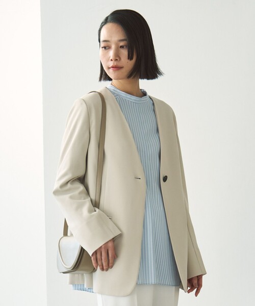 未使用品　UNFILO BEAUTY MOVE ノーカラージャケット UNFILO ジャケット ノーカラージャケット 「洗える/シワになり