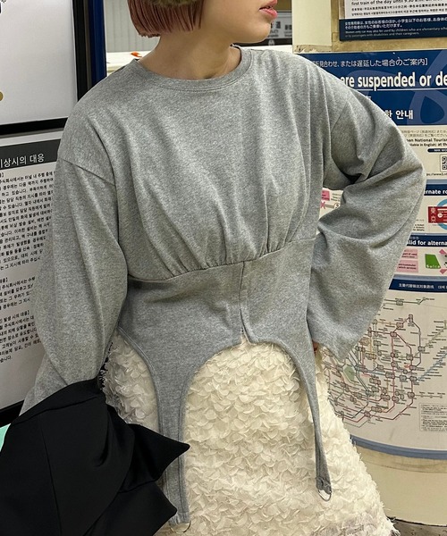 Alley Tokyo tシャツ コルセット裾ぴろんロンT レディース : ZOZOTOWN