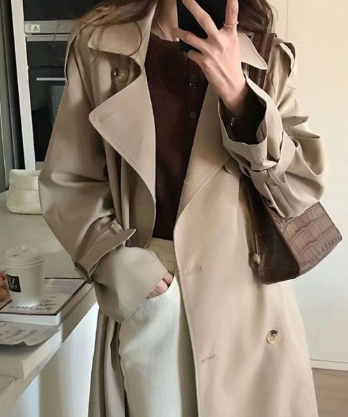 Sally Lunn トレンチコート コート ロング丈ダブルトレンチコート