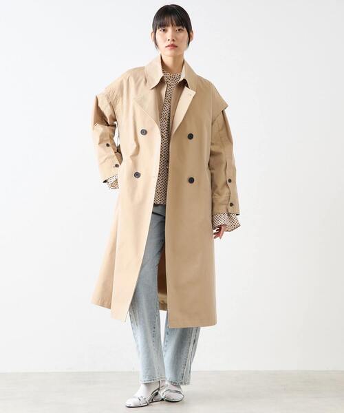 コート アウター 「定番」シャンブレーツイル3WAYコート レディースの画像