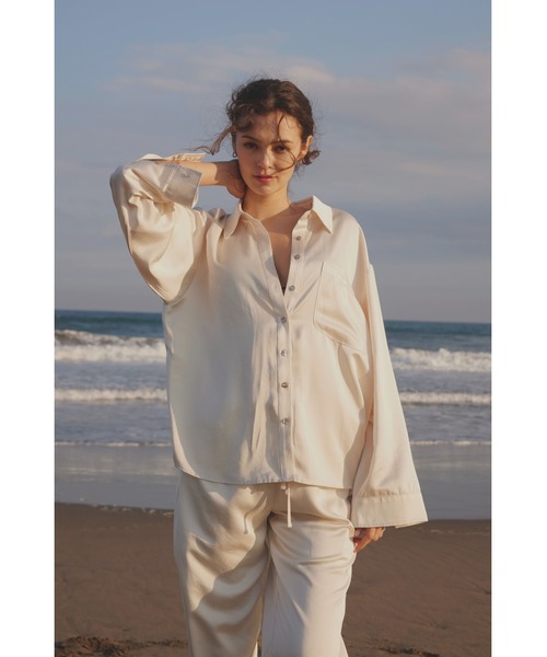 ALEXIA STAM（アリシアスタン） ブラウス シャツ Satin Shirt /サテン
