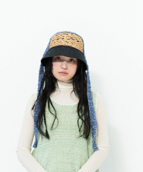 MISU A BARBE ハット　サマーホワイト ear PAPILLONNER 帽子 ハット 「MISU A BARBE(ミスアバルブ