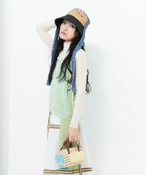 MISU A BARBE ハット　サマーホワイト ear PAPILLONNER 帽子 ハット 「MISU A BARBE(ミスアバルブ