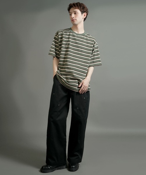 ボーダーズアットバルコニーJACQUARD PUFF TEE ジャガードTシャツ Starting Over（スターティング オーバー） tシャツ old school