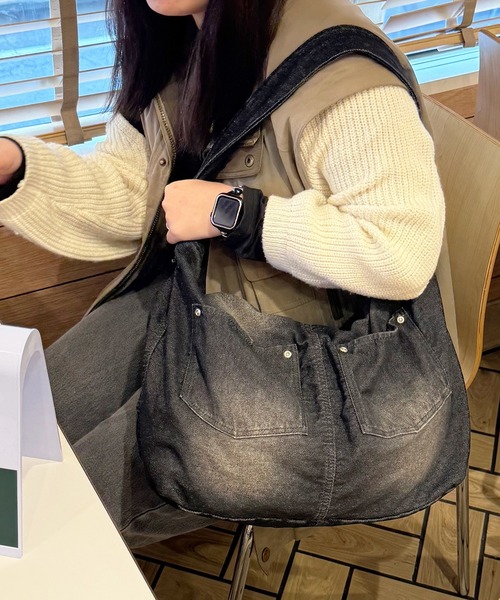 バッグ DEVICE SHOULDER BAG DEVICE（デバイス） ショルダーバッグ ウォッシュ デニム リベット