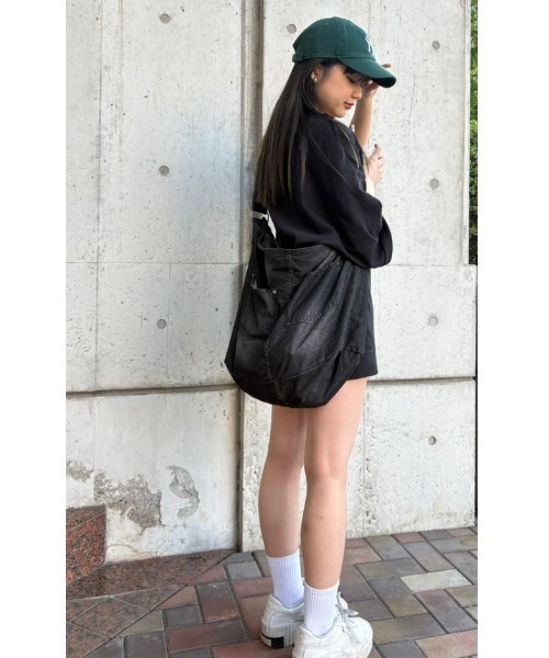 DEVICE（デバイス） ショルダーバッグ ウォッシュ デニム リベット