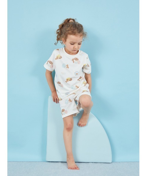 ジェラートピケ 【BABY】ドーナツベア　Tシャツ& ショートパンツ gelato pique（ジェラートピケ）の「【KIDS】ドーナツベア柄