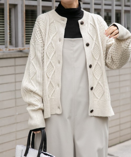 「FORK&SPOON」 ニットカーディガン 1 ホワイト レディース_画像2