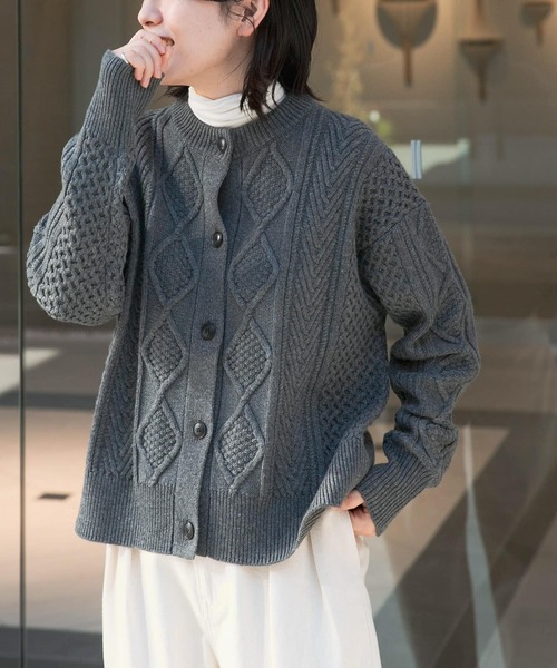 「FORK&SPOON」 ニットカーディガン 1 ホワイト レディース_画像4