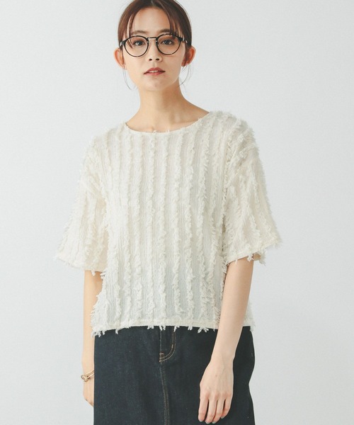 tシャツ M2322 フリンジジャガードプルオーバー レディース GLOBAL WORK tシャツ ジャガードフリンジプルオーバー/289888