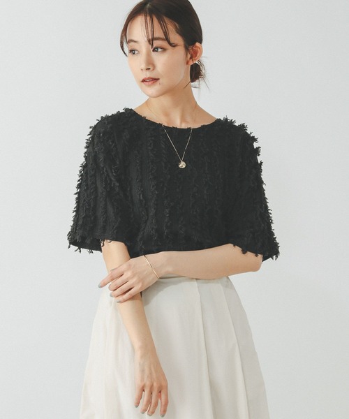 tシャツ 「今すぐ活躍！／パフスリーブ」ジャカードプルオーバー レディース SHIPS（シップス）の「〈手洗い可能〉レースジャカードプル