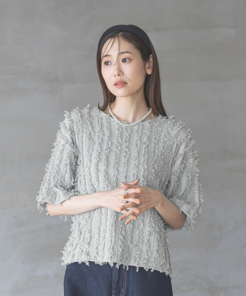 tシャツ M2322 フリンジジャガードプルオーバー レディース GLOBAL WORK tシャツ ジャガードフリンジプルオーバー/289888