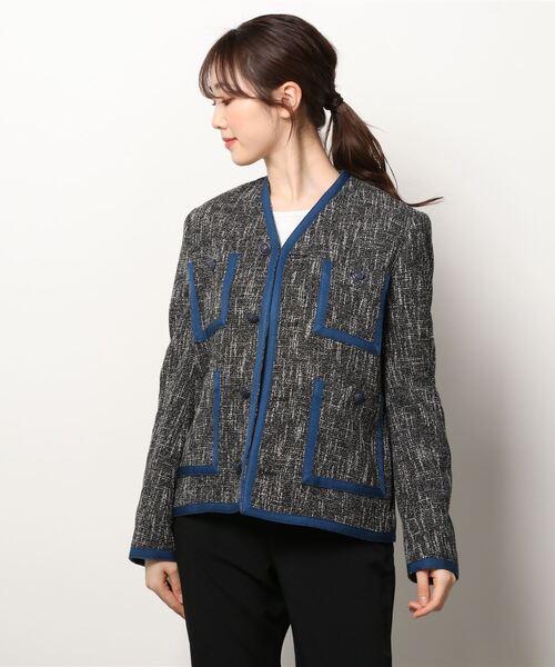 「G.V.G.V.」 ノーカラージャケット 36 ブラック レディース_画像2