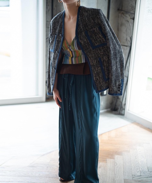 「G.V.G.V.」 ノーカラージャケット 36 ブラック レディース_画像4