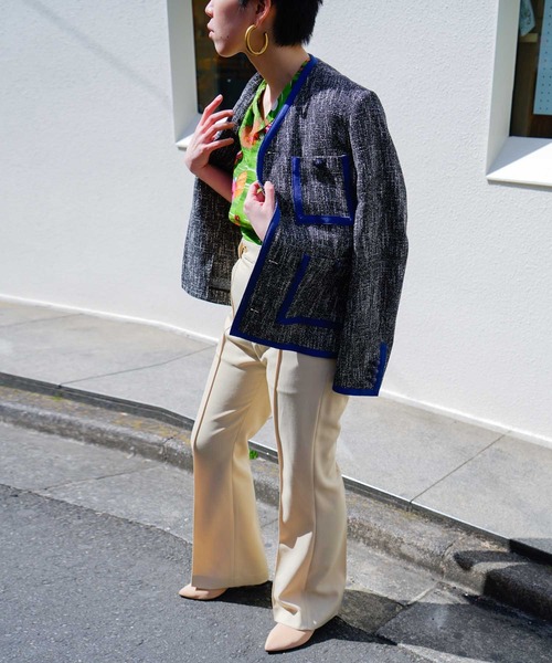 「G.V.G.V.」 ノーカラージャケット 36 ブラック レディース_画像9