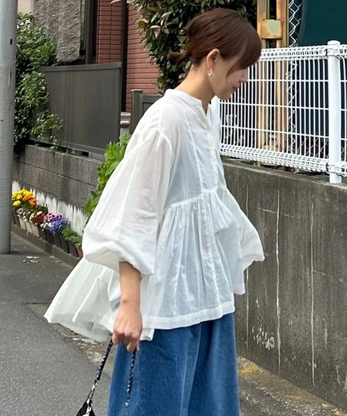 notch. ブラウス シャツ 「notch.by KR」スキッパーペプラムブラウス