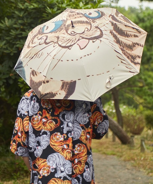 カヤ 日傘 uvカット 傘 「カヤ」獣面相日傘 晴雨兼用 メンズ