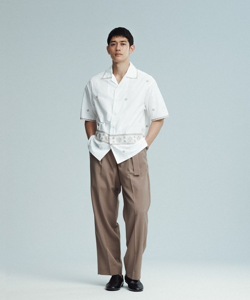 ADAM ET ROPE 開襟シャツ ADAM ET ROPE' シャツ クロスステッチ ボックスシルエット