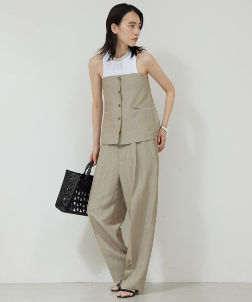 [GALLARDAGALANTE] リネンフレアパンツ GALLARDAGALANTE｜リネンライクワイドドロストパンツ | Rakuten