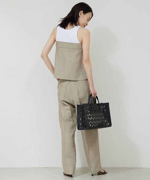 GALLARDAGALANTE パンツ 「セットアップ対応」リネン混コクーン