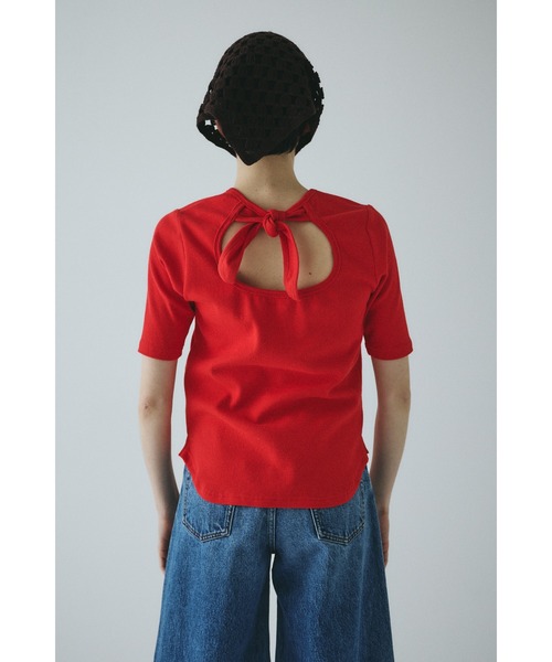 tシャツ Back ribbon cut top　　バックリボンカットトップ レディース
