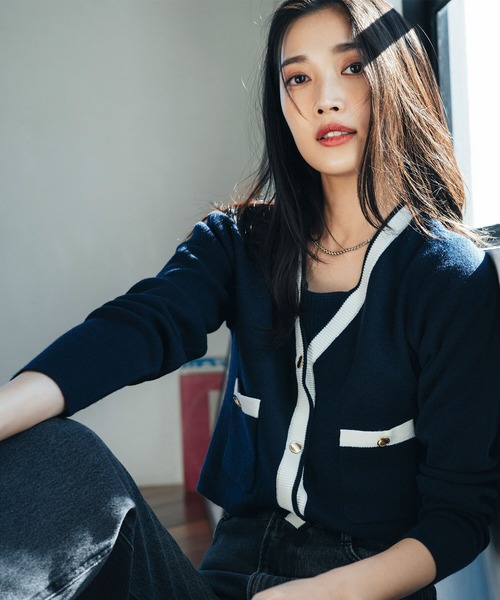 「NATURAL BEAUTY BASIC」 ニットアンサンブル FREE ブルー系その他6 レディース
