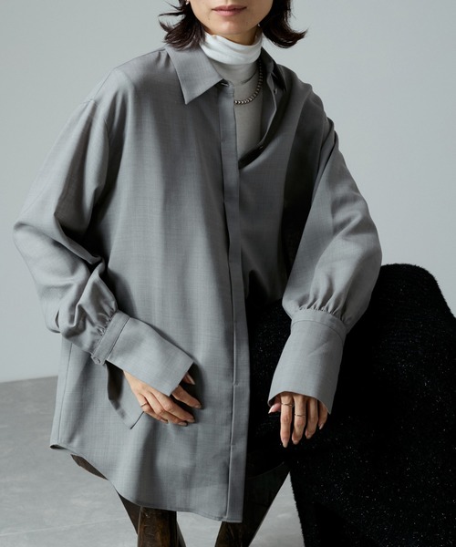 「SALON adam et rope'」 長袖シャツ FREE グレー レディース